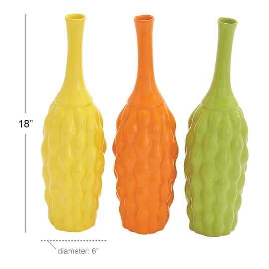 18" Bright Ceramic Coastal Vase Set